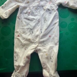 White Baby One Piece with Animal Print